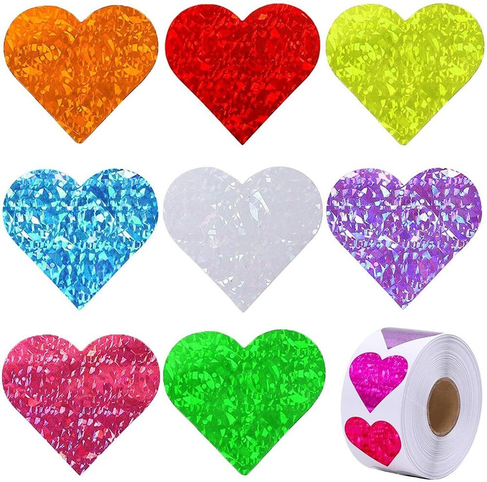 5366 500pcs/roll Love Heart Stickers Heart Shape Labels Love Scrapbooking